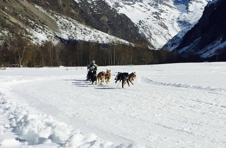 Kiko Vallespí a la Valgaude Traineau. Font: Facebook Ebre Mushing