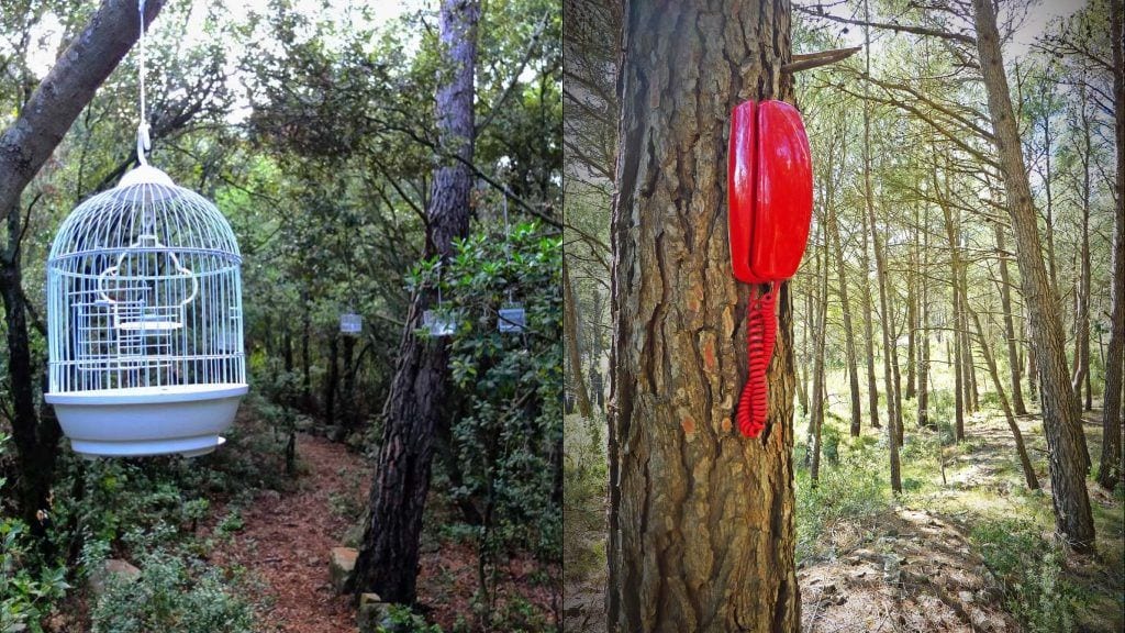 El centre d’art Lo Pati s’expandeix al massís del Port a través del projecte «Els Ports, Art i Natura» Intervencions de Santi Quiñonero al paratge natural de Poblet / Cedida