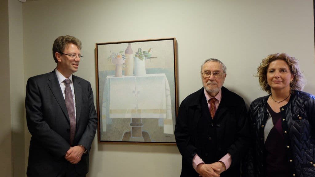 Francesc Todó en una imatge del maig del 2016 quan va cedir un dels seus quadres al fons del Museu de Tortosa / Museu de Tortosa