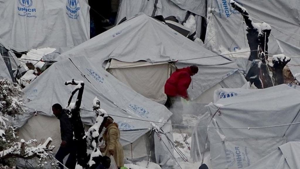 Situació d'un dels camps de refuciats a Grècia / EFE