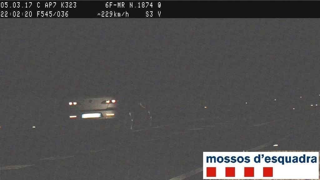 El conductor circulava a 229 km/h /Mossos d'Esquadra