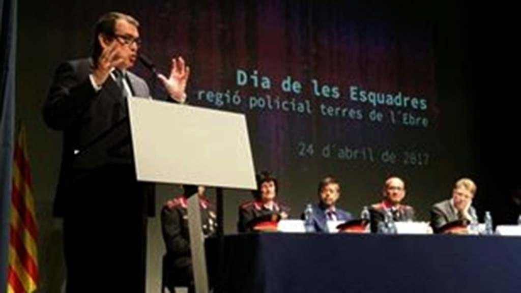 El conseller Jané durant l'acte que ha tingut lloc aquest matí a Tortosa / Interior