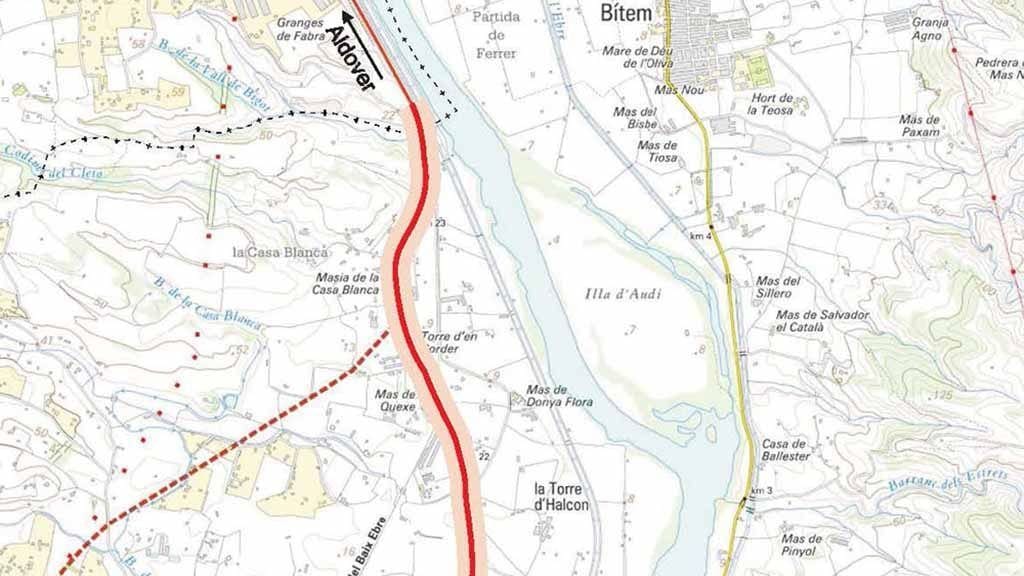 Part del tram de c-12 entre Tortosa i Aldover on es realitzaran les obres de millora del ferm /TES