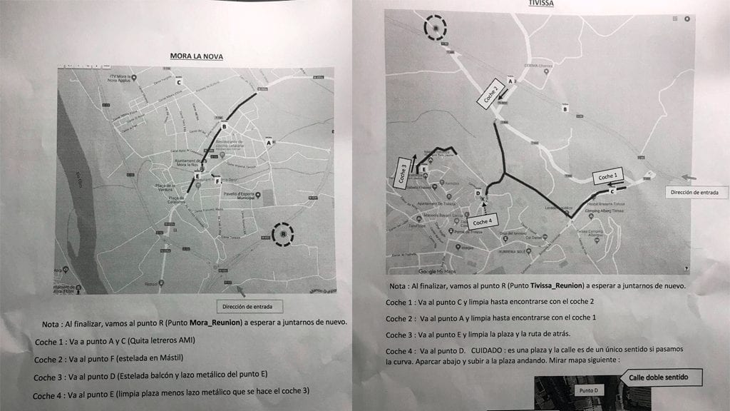 Els Mossos identifiquen un grup d’aparença «para-militar» que arrencava llaços grocs a la Ribera d’Ebre