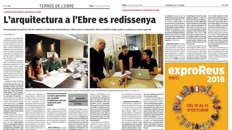 El setmanari L’EBRE rep el suport del Col·legi de Periodistes per l’atac rebut per part del Col·legi d’Arquitectes