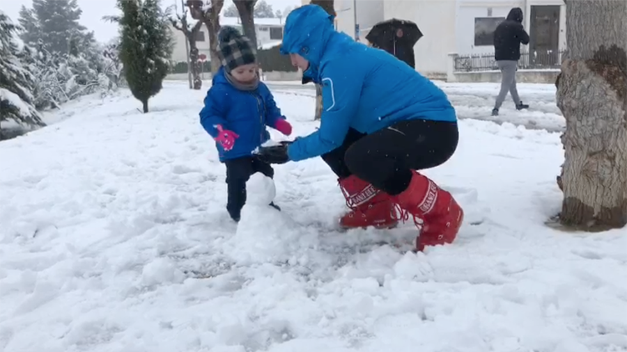 El temporal Filomena deixa importants gruixos de neu a cotes baixes de les Terres de l’Ebre