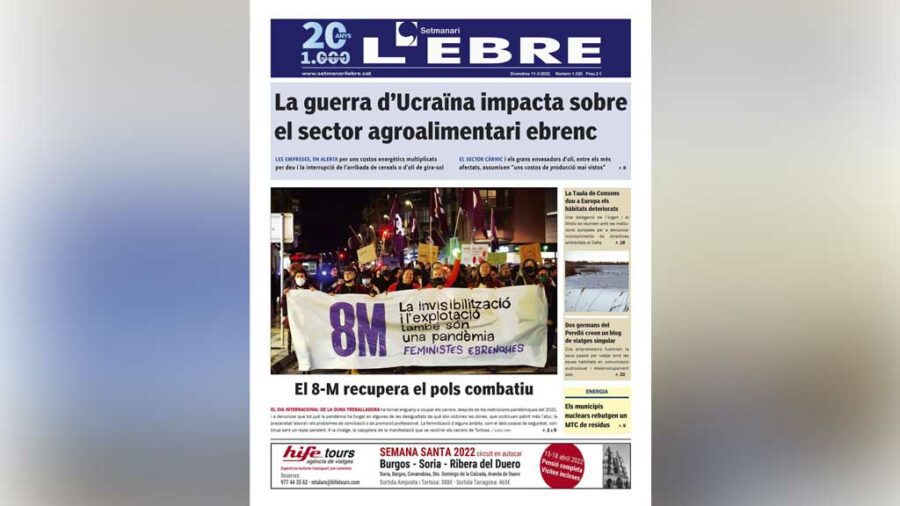 L’impacte econòmica de la guerra d’Ucraïna, a la portada de l’edició en paper del Setmanari L’EBRE