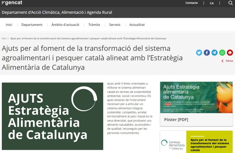 El CC Baix Ebre informa sobre els ajuts al sector agroalimentari i pesquer català