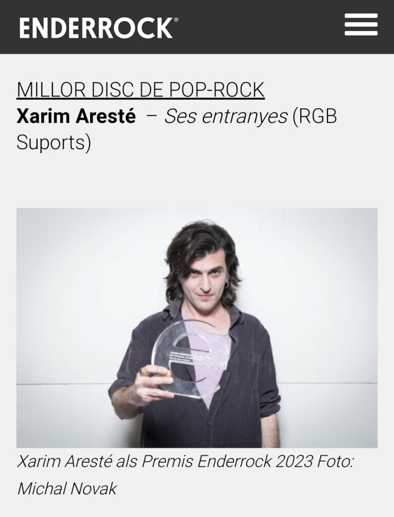 El flixanco Xarim Aresté, guardonat als Premis Enderrock per ‘Ses entranyes’