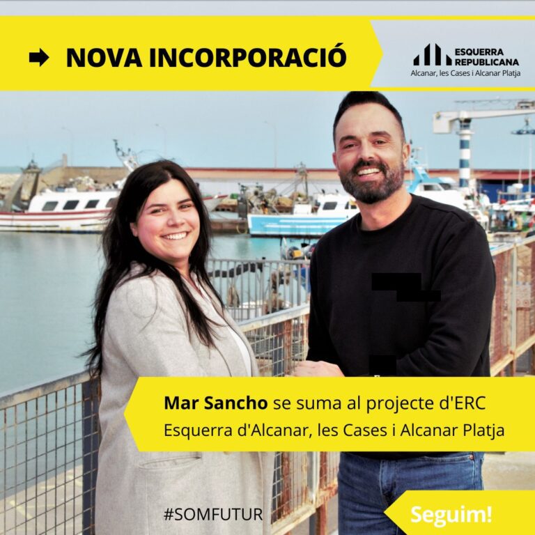 Joan Roig fitxa Mar Sancho per a la candidatura d’ERC a Alcanar