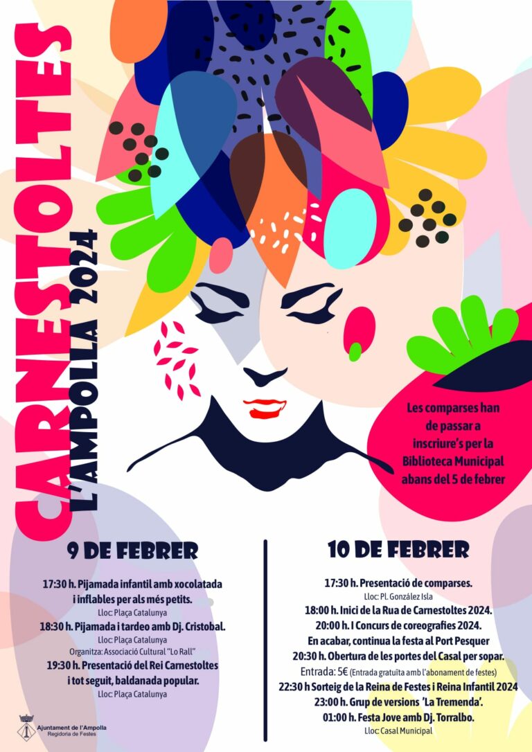 L’Ampolla es vestirà de festa i disfresses els dies 9 i 10 de febrer per celebrar el Carnaval 2024