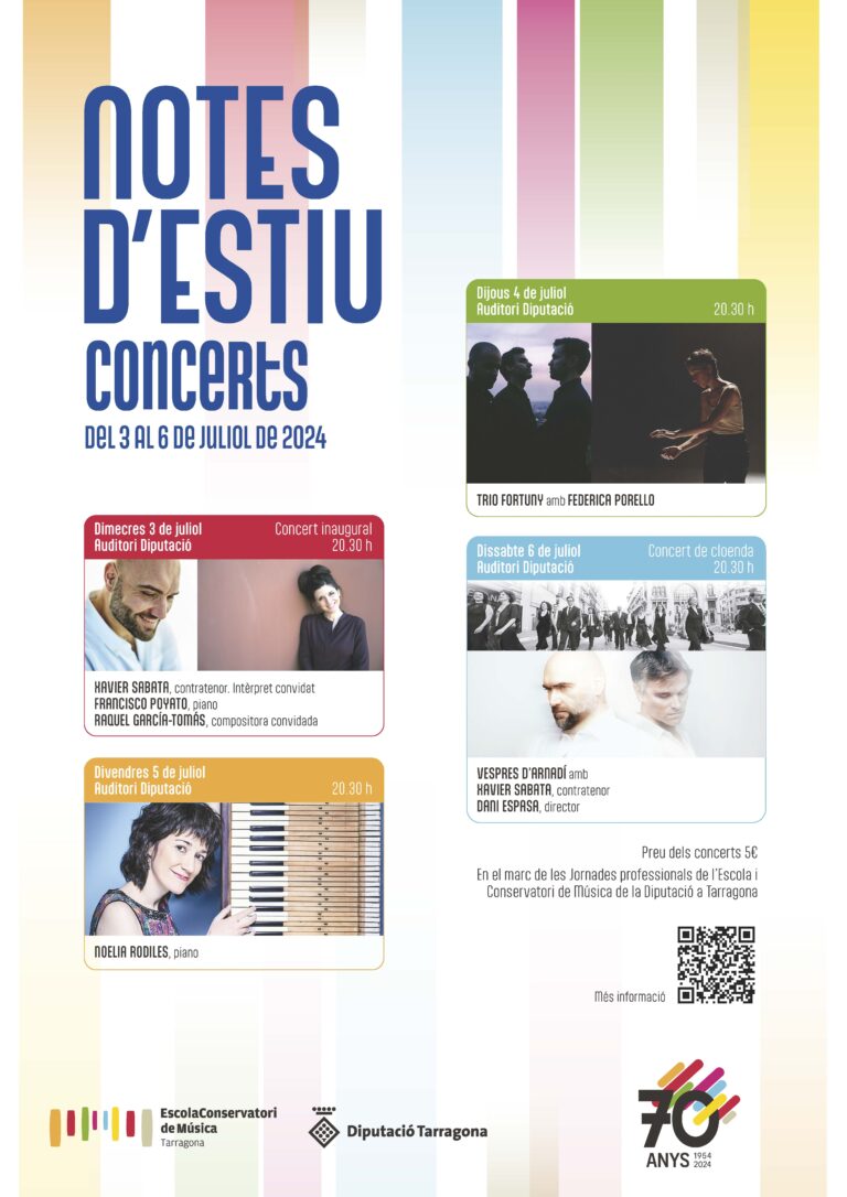 El contratenor Xavier Sabata i el pianista Francisco Poyato donaran el tret de sortida al “Notes d’Estiu 2024” aquest dimecres 3 de juliol