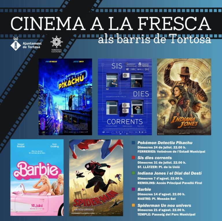 L’Ajuntament de Tortosa programa aquest estiu un cicle de cinema a la fresca als barris