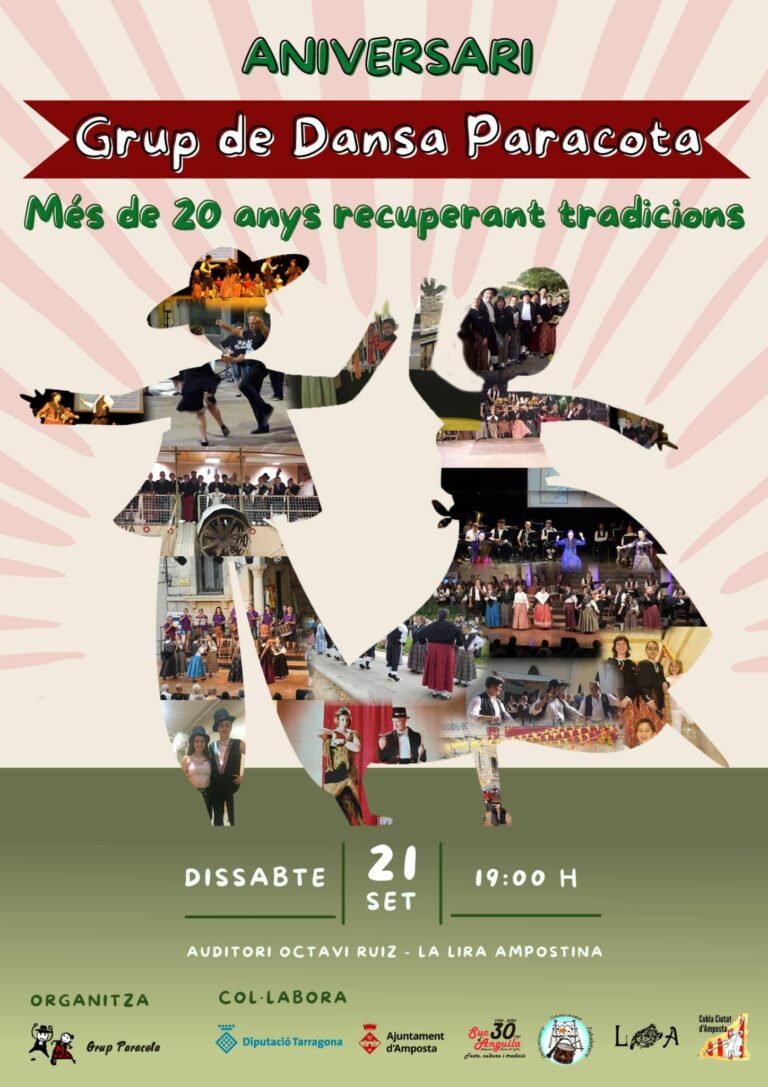 El Grup de Dansa Paracota celebrarà el 21 de setembre el seu 20è aniversari a Amposta amb una actuació molt especial