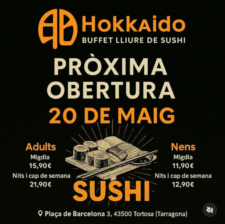 El nou local de buffet lliure de sushi a l’antic Mercat del Peix de Tortosa obrirà el 20 de maig