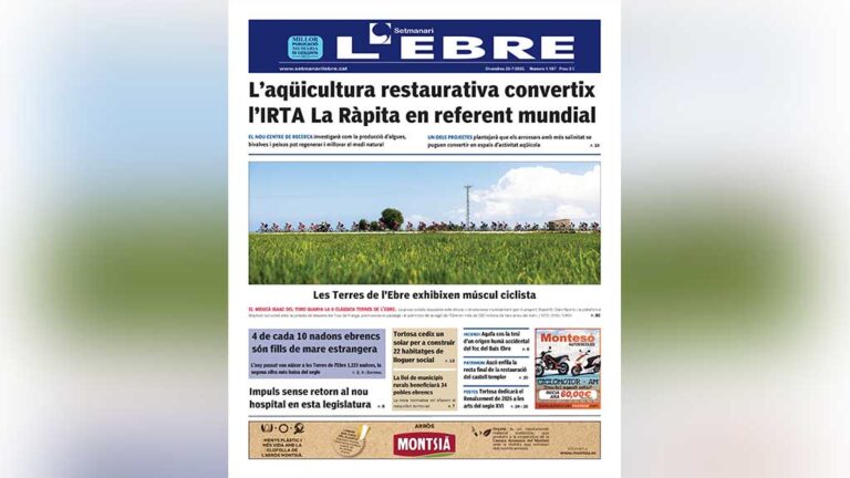 L’aqüicultura regenerativa i el ciclisme, a la portada del Setmanari l’Ebre