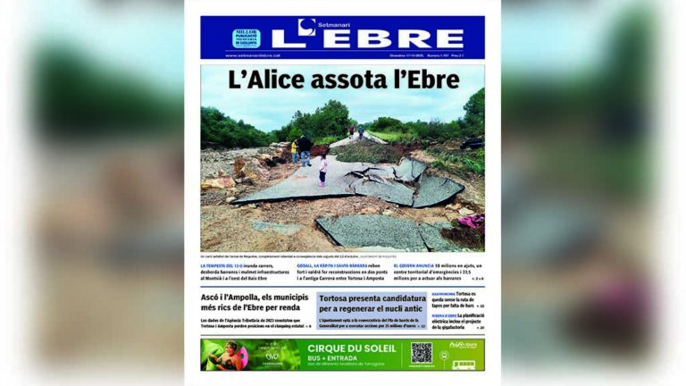 Els aiguats del 12-O, a la portada del Setmanari l’Ebre