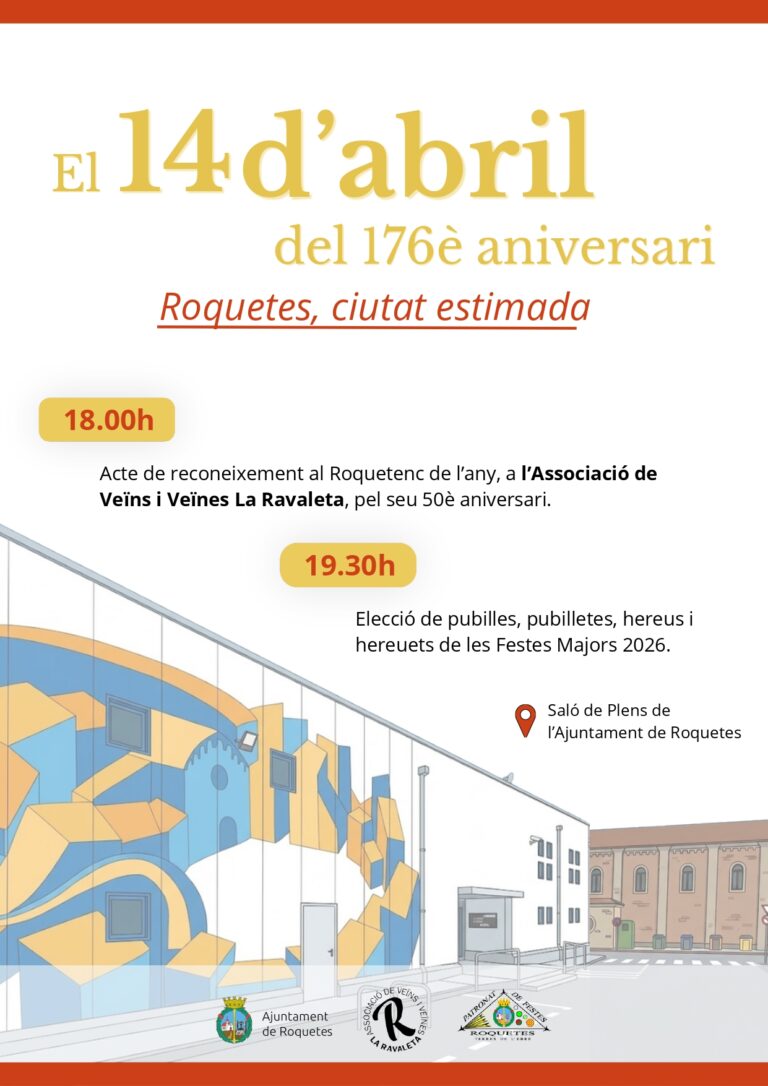 L’Associació de Veïns i Veïnes La Ravaleta serà reconeguda com a Roquetenc de l’Any