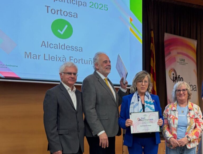 L’Ajuntament de Tortosa renova el Segell Infoparticipa de transparència que atorga la UAB amb un 98,15%